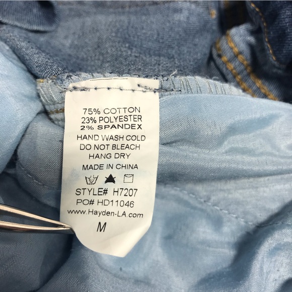 Hayden Light Blue Denim Tie Waist Paper Bag Midi Skirt Size M - Picture 10 of 13